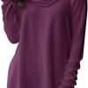 Sweaters | Minclouse Minclouse Women'S Long Sleeve Cowl Neck Sweater Pullover Turtleneck Casual Loose Sweatshirts Tunic Tops