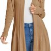 Sweaters | Lueluoye Lueluoye Womens Long Sleeve Draped Open Front Cardigans Ribbed Knit Sweaters Outwear