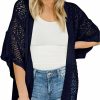 Sweaters | Coololi Coololi Women'S Crochet Open Front Cardigan 3/4 Bell Sleeve Soft Oversized Knitted Sweater Outerwear Cover Up Coat