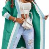 Sweaters | chouyatou Chouyatou Women'S Color Block Vertical Striped Open Front Oversized Hooded Long Cardigan Sweaters With Pockets