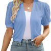 Sweaters | AFVETUT Women Puff Sleeve Bolero Shrug Open Front Summer Cropped Sheer Jackets Cardigan