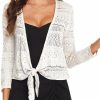 Sweaters | Spicy Sandia Spicy Sandia Tie Front Crochet Bolero Shrugs For Women Lightweight Cropped Cardigan Sweater Summer Dress Cover Up