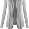 Sweaters | Lock and Love Lock And Love Women'S Draped Front Open Cardigan Casual Long Sleeve Lightweight Cardigan Sweaters Duster