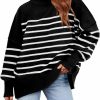 Sweaters | PRETTYGARDEN Prettygarden Women'S Oversized Sweater 2024 Casual Fall Crewneck Long Sleeve Loose Side Slit Ribbed Knit Pullover Tops