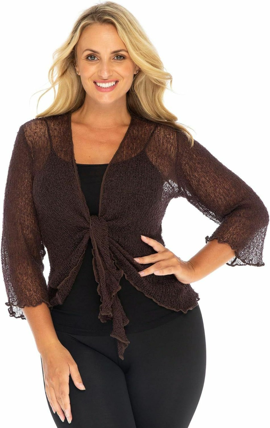 Sweaters | Back From Bali Back From Bali Womens Plus Size Shrug Bolero Sheer Cardigan Arm Cover 2X 3X 4X Lightweight