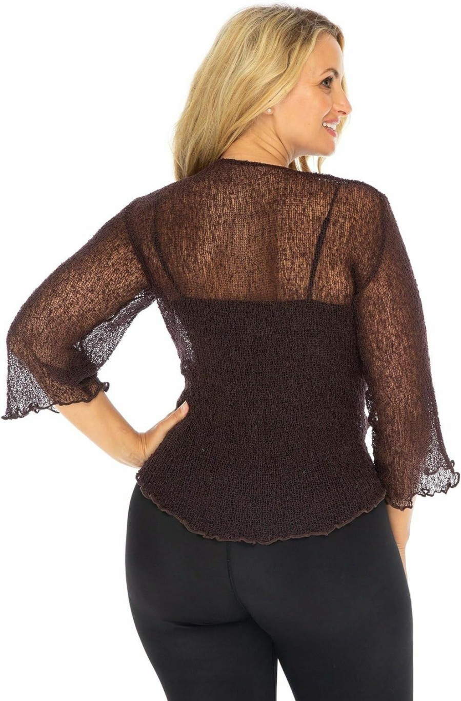 Sweaters | Back From Bali Back From Bali Womens Plus Size Shrug Bolero Sheer Cardigan Arm Cover 2X 3X 4X Lightweight