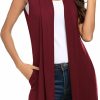 Sweaters | Beyove Beyove Womens Long Vests Sleeveless Draped Lightweight Open Front Cardigan Layering Vest With Side Pockets