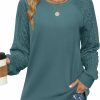 Sweaters | Saloogoe Saloogoe Sweatshirts For Women Crewneck Cable Knit Sleeve Sweaters Lightweight Fashion 2024