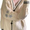 Sweaters | PANOZON Women'S Cardigan Sweater V-Neck Button Down Star Pattern Long Sleeve Knitted Loose Coat