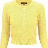 Sweaters | YEMAK Yemak Women'S Cropped Cardigan Sweater 3/4 Sleeve Crewneck Basic Classic Casual Button Down Soft Crochet Knit Top (S-3Xl)