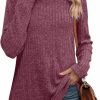 Sweaters | WIHOLL Wiholl Womens Tunic Tops Turtleneck Long Sleeve Side Split High Low Lightweight Sweaters