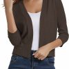 Sweaters | Urban CoCo Urban Coco Women'S 3/4 Sleeve Cropped Cardigan Sweater Elegant Shrugs For Women