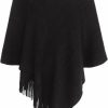 Sweaters | Fomolom Womens Poncho Sweater V Neck Knitted Pullover Shawls Wraps Capes With Fringes Gifts For Women Mom