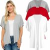 Sweaters | Free to Live Free To Live 3 Pack Dolman Short Sleeve Cardigan For Women Lightweight Open Front Kimono Fall Sweaters Dressy Casual Cover Up