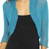 Sweaters | Back From Bali Back From Bali Womens Sheer Shrug Cardigan Cropped Bolero Jacket Lightweight Knit