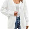 Sweaters | QUALFORT Qualfort Women'S 100% Cotton Cardigan Lantern Sleeve Cardigan Oversized Sweater With Pockets