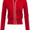 Sweaters | Belle Poque Women Button Knit Cardigan Contrast Color Long Sleeve Shrug Bp779