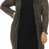 Sweaters | Back From Bali Back From Bali Womens Plus Size Metallic Sheer Long Cardigan Lightweight Open Front Shrug Lite Knit Sweater 2X 3X 4X