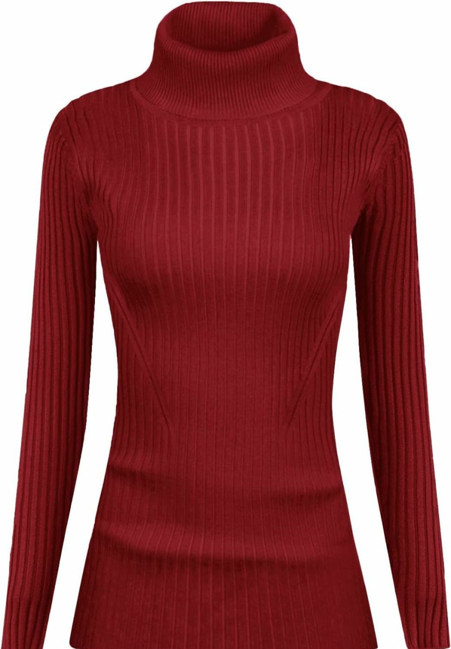 Sweaters | v28 V28 Mock Neck Ribbed Sweaters For Women Cute Sexy Knitted Warm Fitted Fashion Pullover Sweater