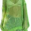 Sweaters | Fernvia Women Hollow Out Crochet Knit Crop Tops Color Block Long Sleeve Square Neck Fall Sweaters Tops