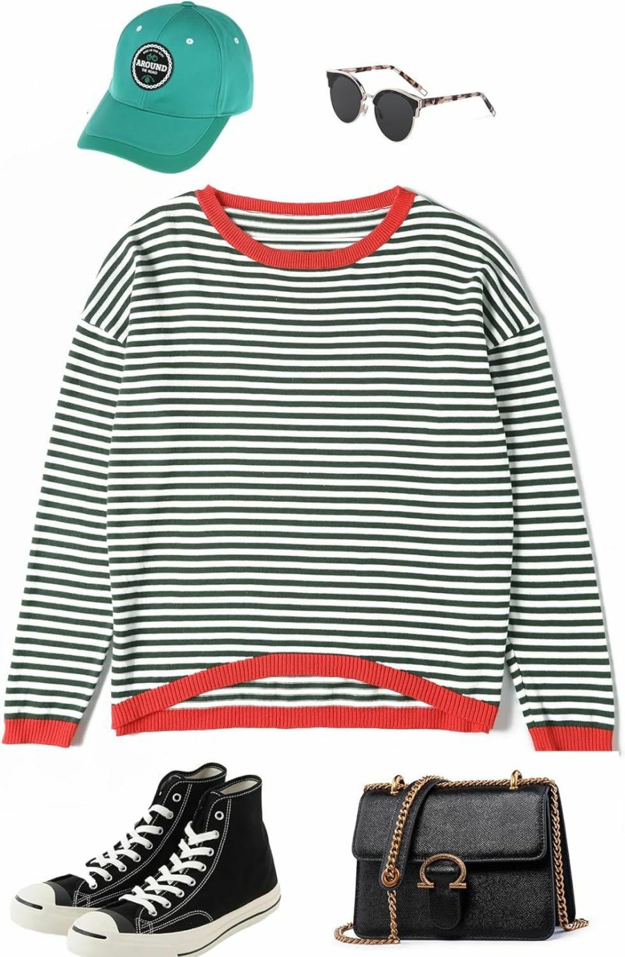 Sweaters | Asskdan Women'S Fall Striped Sweaters Cotton Color Block Long Sleeve Casual Knitted Pullover Jumper Tops