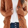 Sweaters | PRETTYGARDEN Prettygarden Women'S Open Front Cardigan Sweaters Fashion Button Down Cable Knit Chunky Outwear Coats