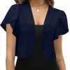 Sweaters | AFVETUT Women Ruffle Short Sleeve Bolero Shurg Open Front Cropped Chiffon Sheer Cardigan For Evening Dress