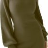 Sweaters | GRECERELLE Grecerelle Women'S Mock Neck Ribbed Long Sleeve Bodycon Pullover Cute Mini Sweater Dress