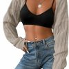 Sweaters | SweatyRocks Sweatyrocks Women'S Long Sleeve Open Front Knit Crop Cardigan Sweater