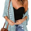 Sweaters | Sidefeel Sidefeel Women'S 2024 Cropped Crochet Top Lightweight Summer Cardigan Beach Kimono Cover Ups