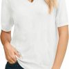 Sweaters | Bettysays Women'S Summer Short Sleeve Sweater Tops V Neck Pullover Shirt Lightweight Knit Sweater