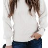 Sweaters | Dokotoo Dokotoo Womens Ribbed Knit Long Lantern Sleeves Sweater Crewneck Casual Slim Fit Pullover Jumper Tops