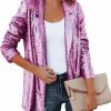 Sweaters | SEMATOMALA Sematomala Women'S Sequin Shiny Open Front Blazer Evening Party Sparkly Long Sleeve Slim Cardigan Coat