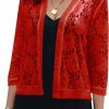 Sweaters | FindThy Findthy Women'S Floral Lace Shrug Cardigan 3/4 Sleeve Crochet Bolero Jacket