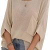 Sweaters | HOULENGS Houlengs Women'S Crewneck Hollow Out Tops Crochet Knit Pullover Sweater Batwing Sleeve Cover Ups