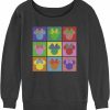 Sweaters | Disney Disney Women'S Classic Mickey Warhol Minnie Junior'S Raglan Pullover With Coverstitch