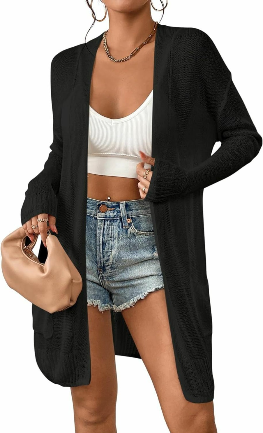 Sweaters | SOLY HUX Soly Hux Women'S Open Front Long Sleeve Cardigan Sweater Tops With Pockets