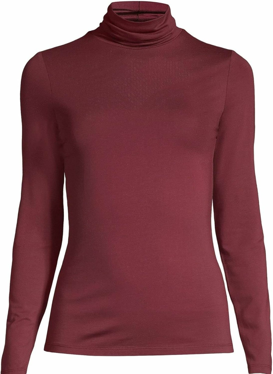 Sweaters | Lands' End Lands' End Women'S Lightweight Jersey Fitted Turtleneck