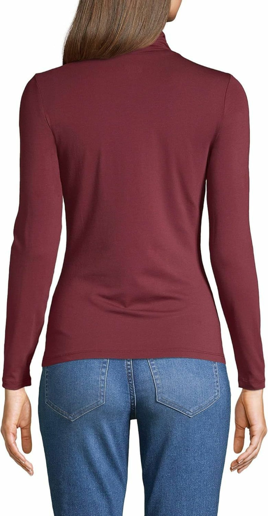 Sweaters | Lands' End Lands' End Women'S Lightweight Jersey Fitted Turtleneck