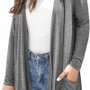 Sweaters | Veryoung Women'S Lightweight Cardigan Casual Soft Long Sleeve Floral Knit Cardigans With Pockets High Low Hem Draped Duster