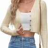 Sweaters | ZAFUL Zaful Women'S Cropped Bolero Long Sleeve Knit Cardigan V Neck Button Down Shurg For Dress