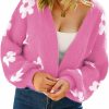 Sweaters | ECOWISH Ecowish Women'S Cardigan Sweaters - Floral Knit Open Front Cardigans Long Sleeve Sweater Outwear Tops For Women