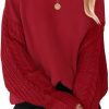 Sweaters | Lhelca Women'S Sweater 2023 Fall Long Sleeve Solid Color Cable Knit Chunky Casual Oversized Pullover Sweater Tops