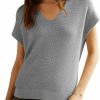 Sweaters | IFUROL Women'S Cap Sleeve Sweater Vest Casual V-Neck Knit Lightweight Sweater Top