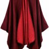 Sweaters | Hycurey Hycurey Women Winter Knitted Faux Cashmere Poncho Capes Plus Size Shawl Cardigans Sweater Coat