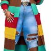 Sweaters | Perbai Women'S Plus Size Cardigan Sweater Colorblock Open Front Knit Long Duster Cardigan