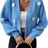 Sweaters | WDIRARA Wdirara Women'S Long Sleeve Button Front V Neck Casual Crop Cardigan Sweater