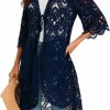 Sweaters | GLEAMISS Gleamiss Women'S Crochet Long Vest Sleeveless Lace Cardigan Hollow Out Kimino Cover Up