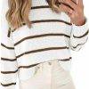 Sweaters | LILLUSORY Lillusory Womens Striped Sweater Pullover Crewneck Knit Long Sleeve Cable Knitted Sweaters