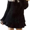 Sweaters | Baynoyia Women'S Y2K Crop Cardigan Long Sleeve V-Neck Satin Ribbon Lace Up Bow Dec Sweater Pullover Button Down Knit Jumper Top